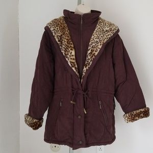 Innovations Brown Leopard Microfiber Jacket Size L